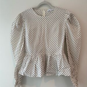 Polka Dot Peplum Top